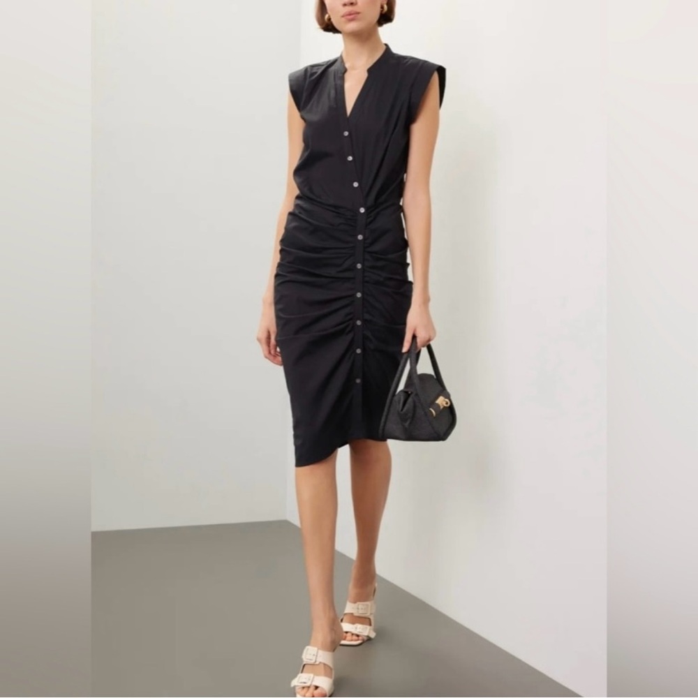 *NWT* Veronica Beard Black Rouched Midi Dress
